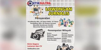 Lowongan Kerja Jurnalis Detiksultra.com Media di Sulawesi Tenggara Lowongan Kerja Jurnalis Detiksultra.com Media di Sulawesi Tenggara