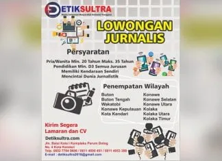 Lowongan Kerja Jurnalis Detiksultra.com Media di Sulawesi Tenggara Lowongan Kerja Jurnalis Detiksultra.com Media di Sulawesi Tenggara