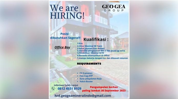 Lowongan Pekerjaan di Georgea Group: Office Boy