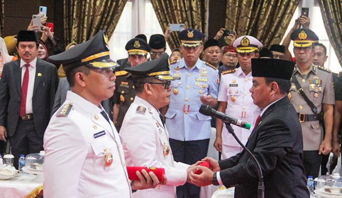 pelantikan_pj_konawe_baubau Andap Budhi Revianto Lantik Pj Bupati Konawe dan Pj Wali Kota Baubau