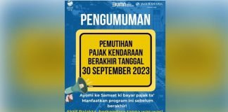 Pemutihan Pajak Kendaraan Bermotor di Sultra Berakhir 30 September 2023 Pemutihan Pajak Kendaraan Bermotor di Sultra Berakhir 30 September 2023