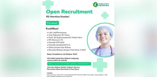 RS Hermina Kendari Buka Lowongan Perawat, Cek Syaratnya RS Hermina Kendari Buka Lowongan Perawat