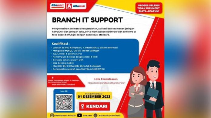 Alfamidi Kendari Buka Lowongan Kerja Branch IT Support