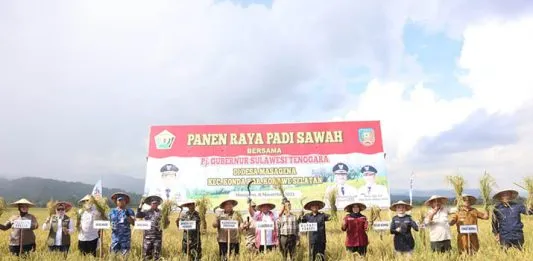 Pj Gubernur Sultra Panen Raya Padi Sawah di Konawe Selatan Pj Gubernur Sultra Panen Raya Padi Sawah di Konawe Selatan