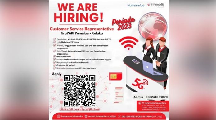 Humanvue infomedia Buka Lowongan Customer Service Representative di GraPARI Pomalaa