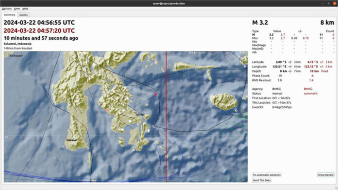 Gempa Bumi berkekuatan 3,2 Magnitudo Mengguncang Konawe Kepulauan, Sulawesi Tenggara