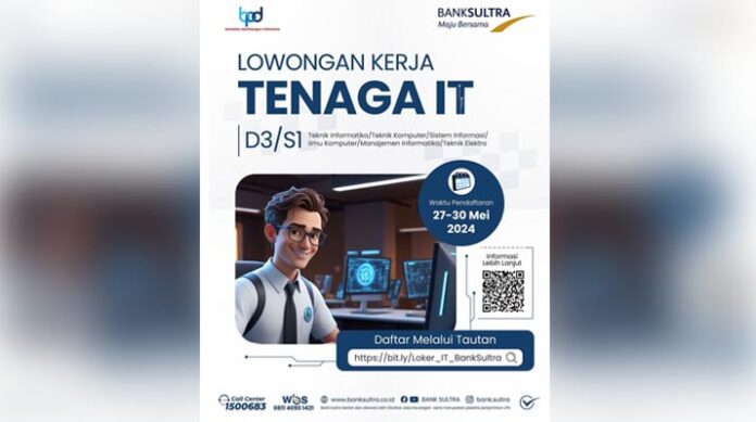 Bank Sultra Buka Lowongan Kerja untuk Tenaga IT 2024