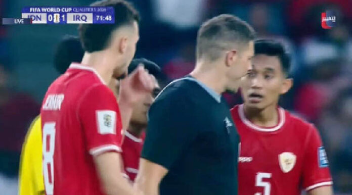 2 Penalti dan Kartu Merah Warnai Kekalahan Timnas Indonesia 0-2 dari Irak