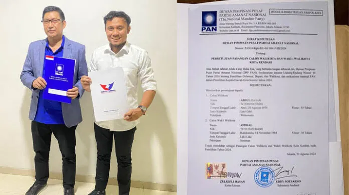 Abdul Razak - Afdhal Terima Rekomendasi SK B1-KWK dari PAN untuk Pilkada Kendari 2024