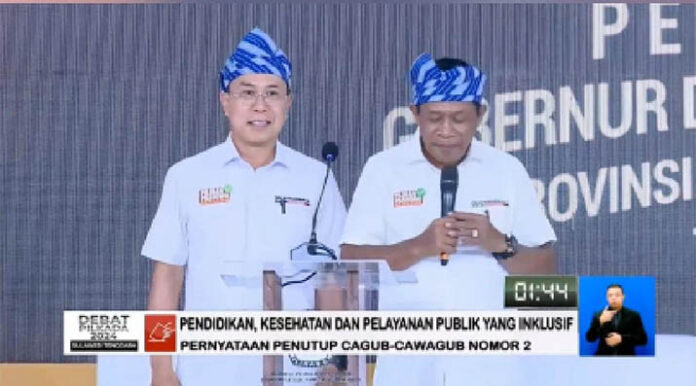 Pernyataan Penutup Debat Pilgub Sultra 2024, ASR-Hugua Janjikan Pendidikan dan Kesehatan Lebih Baik