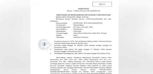 PN Andoolo, Konsel, Tangguhkan Penahanan Guru Supriyani PN Andoolo, Konsel, Tangguhkan Penahan Guru Supriayni