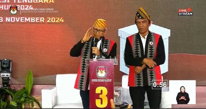la-ida-debat3 LA-Ida Tegaskan Komitmen Melayani dan Memimpin dengan Amanah di Debat Terakhir Pilgub Sultra