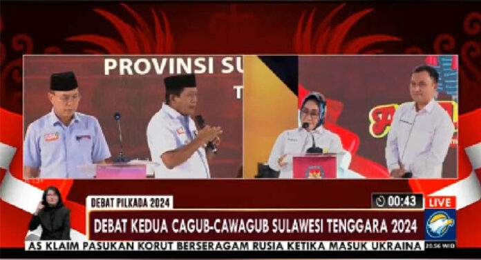 Momen ASR-Hugua Tanya Tentang AI, Kepada Tina-Ihsan di Debat Kedua Pilgub Sultra 2024