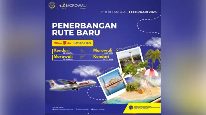 Wings Air Buka Rute Baru Kendari-Morowali, Permudah Konektivitas di Sulawesi Tenggara
