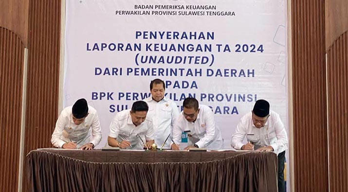 Pemda Konut Serahkan LKPD Anaudited 2024 Tepat Waktu ke BPK Sultra