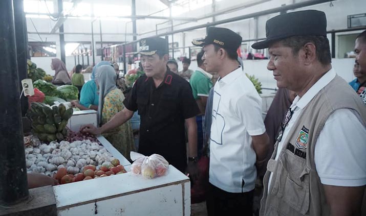 sidak_pasar Bupati Konut Pastikan Harga Bahan Pokok Stabil Jelang Idul Fitri 2025