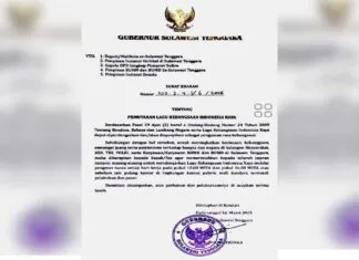 Gubernur Sultra Instruksikan Pemutaran Lagu Indonesia Raya di Instansi dan Ruang Publik Gubernur Sultra Instruksikan Pemutaran Lagu Indonesia Raya di Instansi dan Ruang Publik