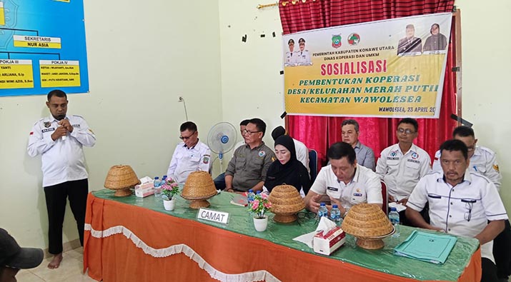 sosialisasimerahputih Pemda Konut Gencarkan Sosialisasi Pembentukan Koperasi Desa Merah Putih