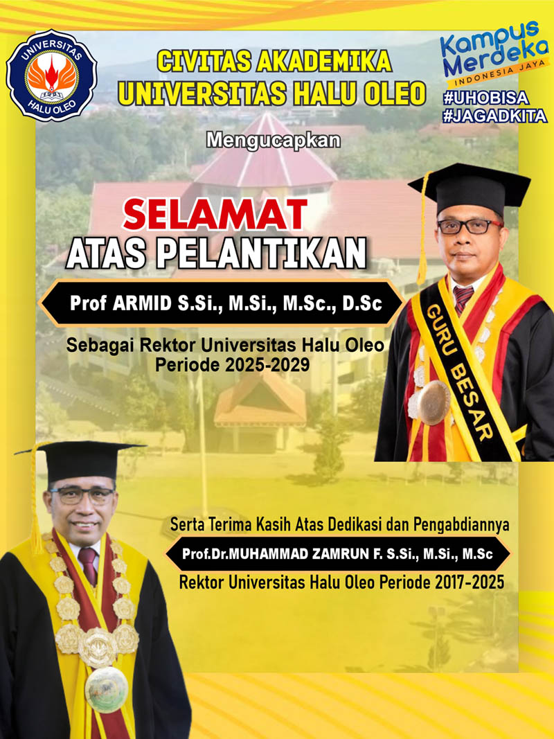 Prof Armid Resmi Dilantik sebagai Rektor UHO Kendari Periode 2025–2029