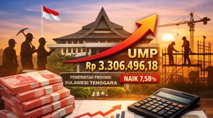 Resmi! UMP Sultra 2026 Naik 7,58 Persen Jadi Rp3,3 Juta Berlaku Mulai 1 Januari UMP Sultra 2026 Naik 7,58 Persen Jadi Rp3,3 Juta Berlaku Mulai 1 Januari