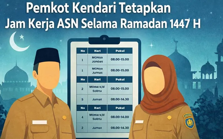 asn_ramadan Pemkot Kendari Tetapkan Jam Kerja ASN Selama Ramadan 1447 H