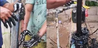 Cairan Hitam Mirip Aspal Muncul dari Sumur Bor di Buton Utara, Video Viral di Media Sosial Cairan Hitam Mirip Aspal Muncul dari Sumur Bor di Buton Utara, Video Viral di Media Sosial