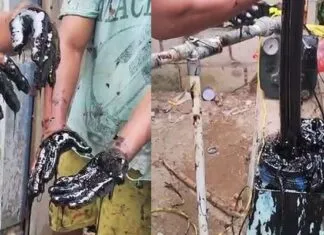 Cairan Hitam Mirip Aspal Muncul dari Sumur Bor di Buton Utara, Video Viral di Media Sosial Cairan Hitam Mirip Aspal Muncul dari Sumur Bor di Buton Utara, Video Viral di Media Sosial