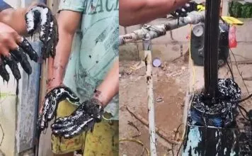 Cairan Hitam Mirip Aspal Muncul dari Sumur Bor di Buton Utara, Video Viral di Media Sosial Cairan Hitam Mirip Aspal Muncul dari Sumur Bor di Buton Utara, Video Viral di Media Sosial