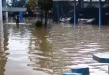 Diguyur Hujan Deras, Kantor Diskominfo Sultra Terendam Banjir Hampir Setinggi Paha Diguyur Hujan Deras, Kantor Diskominfo Sultra Terendam Banjir Hampir Setinggi Paha