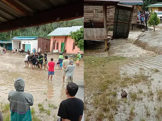 Sungai Meluap, Permukiman dan Jalan di Ulu Konaweha Kolaka Terendam Banjir Sungai Meluap, Permukiman dan Jalan di Ulu Konaweha Kolaka Terendam Banjir