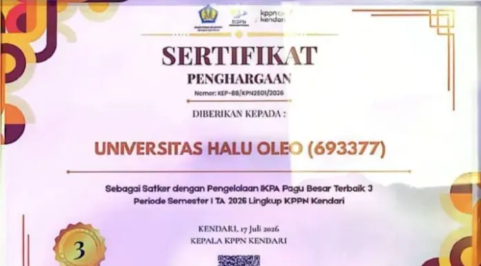 UHO Kembali Berprestasi, Sabet Penghargaan IKPA Kategori Pagu Besar UHO Kembali Berprestasi, Sabet Penghargaan IKPA Kategori Pagu Besar
