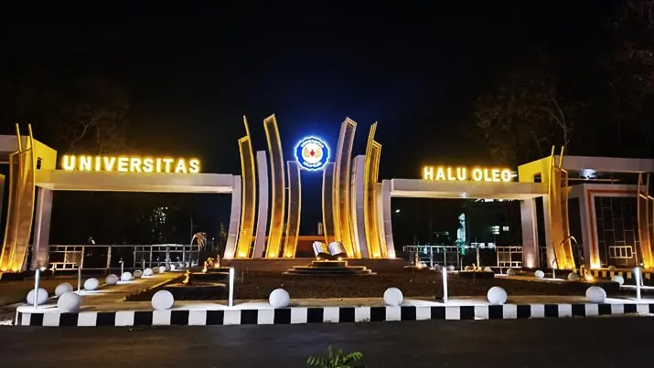 gerbang_uho Gerbang Utama UHO Kendari Berubah, Lampu Malam Bikin Tampilan Makin Modern