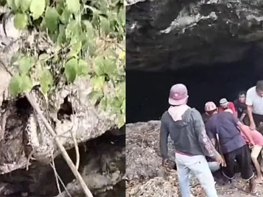 Detik-detik Penangkap Ular Digigit Piton Saat Evakuasi di Permandian Gua Buteng Detik-detik Penangkap Ular Digigit Piton Saat Evakuasi di Permandian Gua Buteng